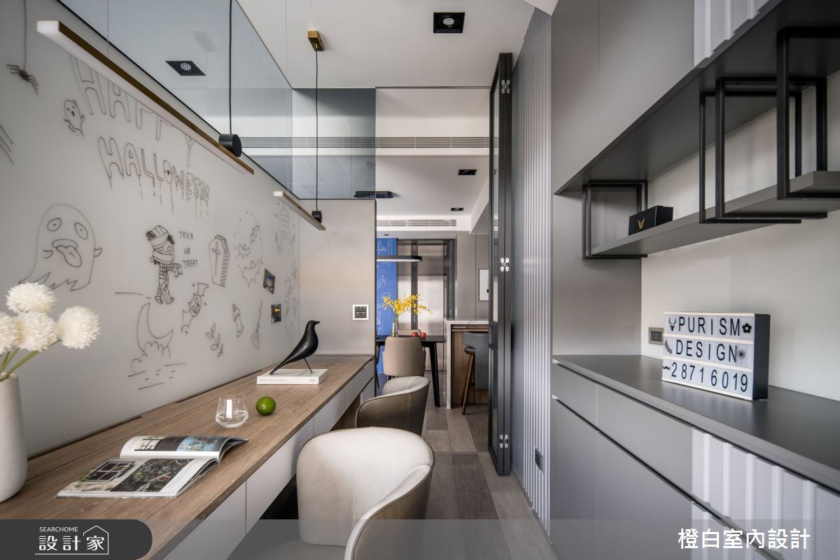 34坪新成屋(5年以下)＿混搭風書房案例圖片＿橙白室內裝修設計工程有限公司＿橙白_97三輝玳門之41