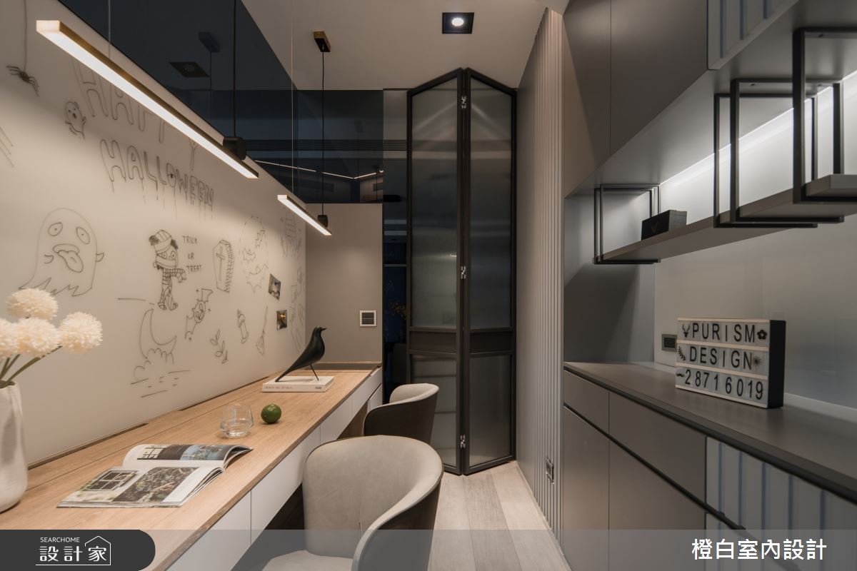 34坪新成屋(5年以下)＿混搭風書房案例圖片＿橙白室內裝修設計工程有限公司＿橙白_97三輝玳門之42