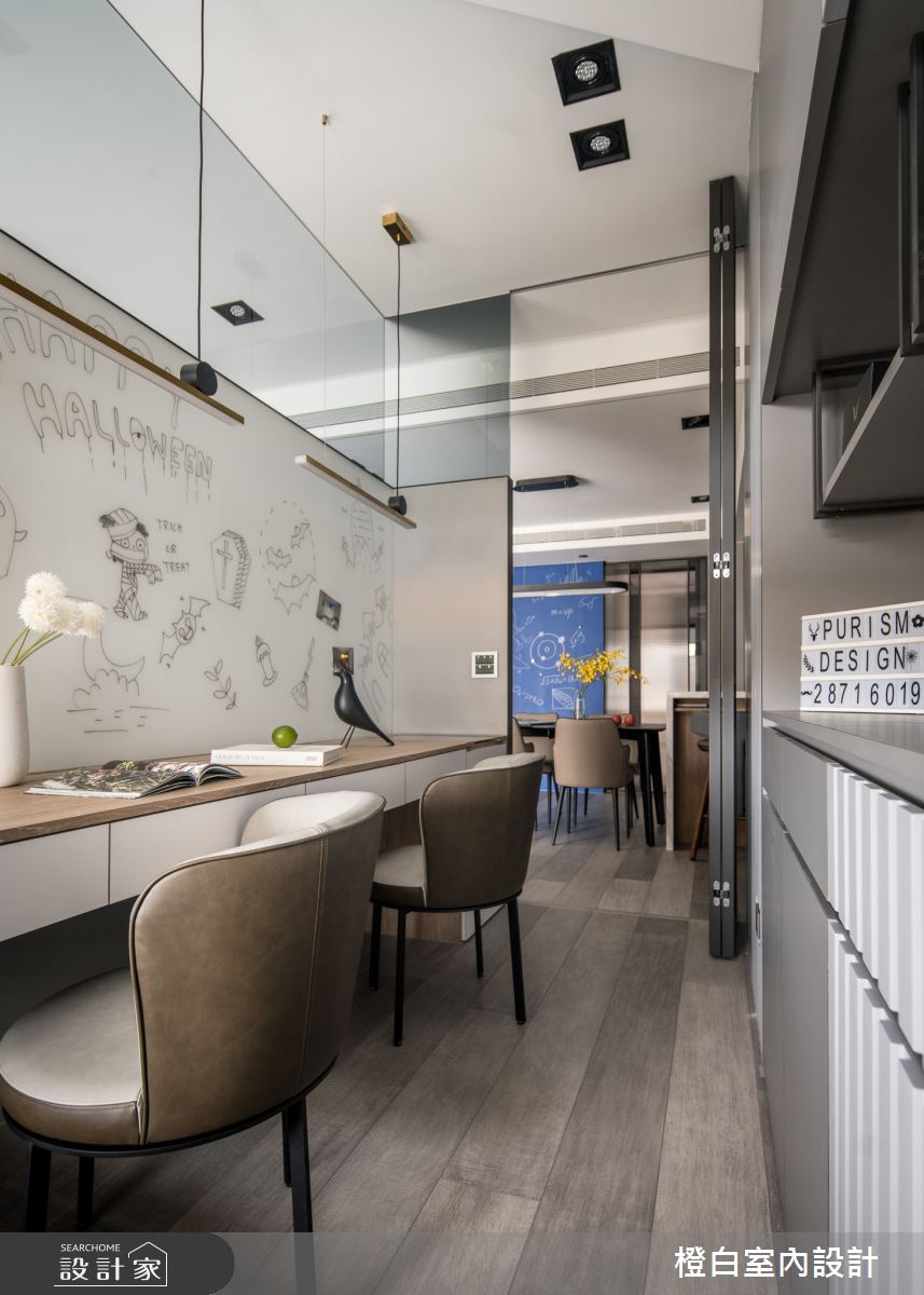 34坪新成屋(5年以下)＿混搭風書房案例圖片＿橙白室內裝修設計工程有限公司＿橙白_97三輝玳門之43