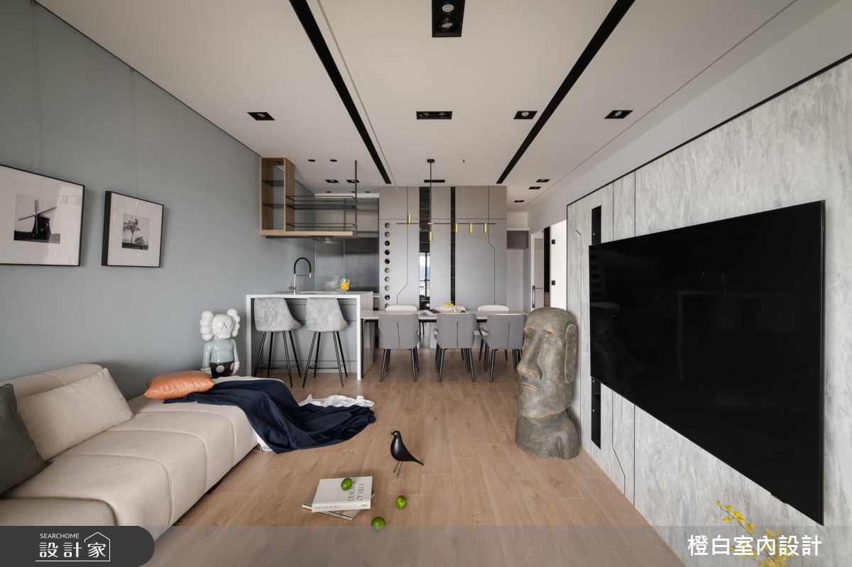 32坪新成屋(5年以下)＿混搭風客廳餐廳中島案例圖片＿橙白室內裝修設計工程有限公司＿橙白_98觀瀾之13