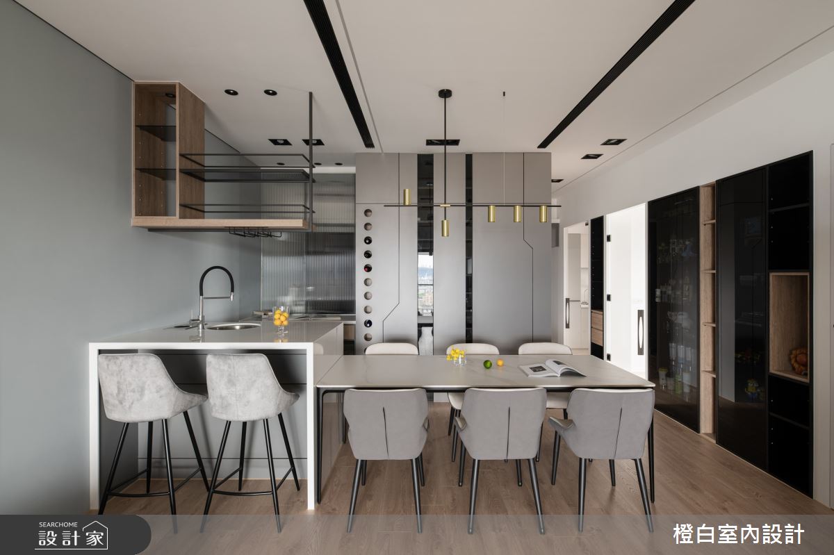 32坪新成屋(5年以下)＿混搭風餐廳中島案例圖片＿橙白室內裝修設計工程有限公司＿橙白_98觀瀾之15