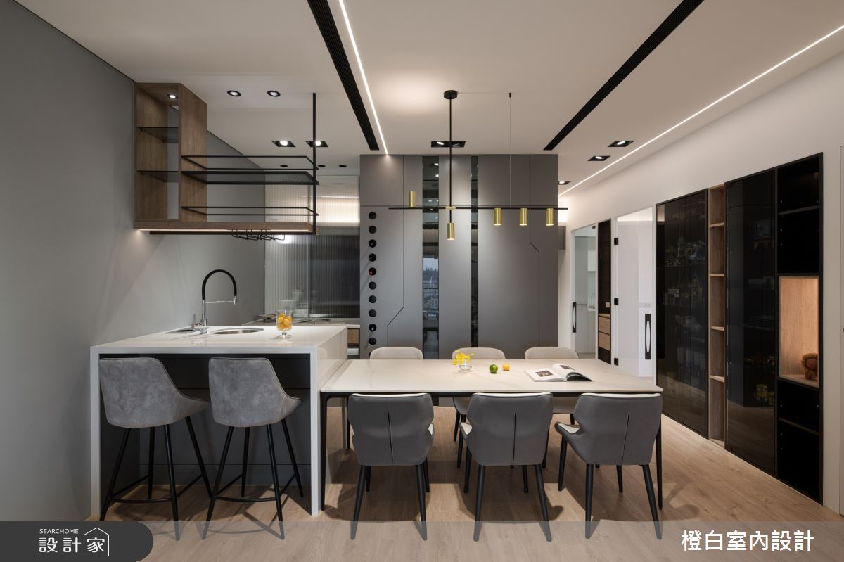 32坪新成屋(5年以下)＿混搭風餐廳中島案例圖片＿橙白室內裝修設計工程有限公司＿橙白_98觀瀾之16