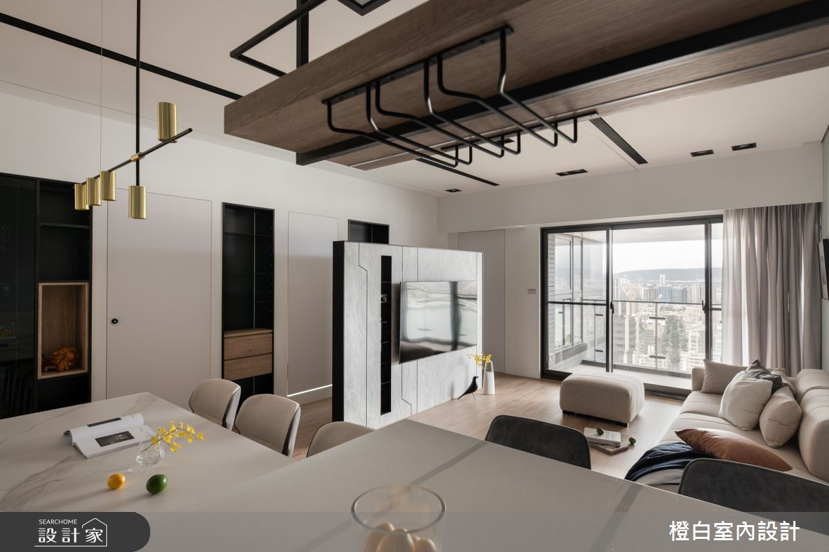32坪新成屋(5年以下)＿混搭風客廳餐廳中島案例圖片＿橙白室內裝修設計工程有限公司＿橙白_98觀瀾之21