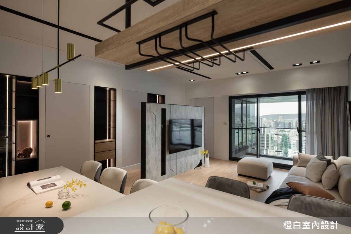 32坪新成屋(5年以下)＿混搭風客廳餐廳中島案例圖片＿橙白室內裝修設計工程有限公司＿橙白_98觀瀾之22