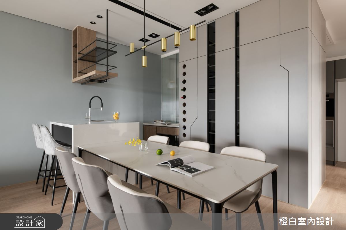 32坪新成屋(5年以下)＿混搭風餐廳中島案例圖片＿橙白室內裝修設計工程有限公司＿橙白_98觀瀾之24