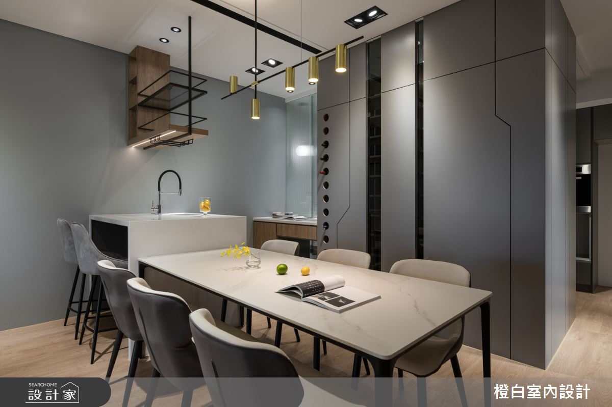 32坪新成屋(5年以下)＿混搭風餐廳中島案例圖片＿橙白室內裝修設計工程有限公司＿橙白_98觀瀾之25