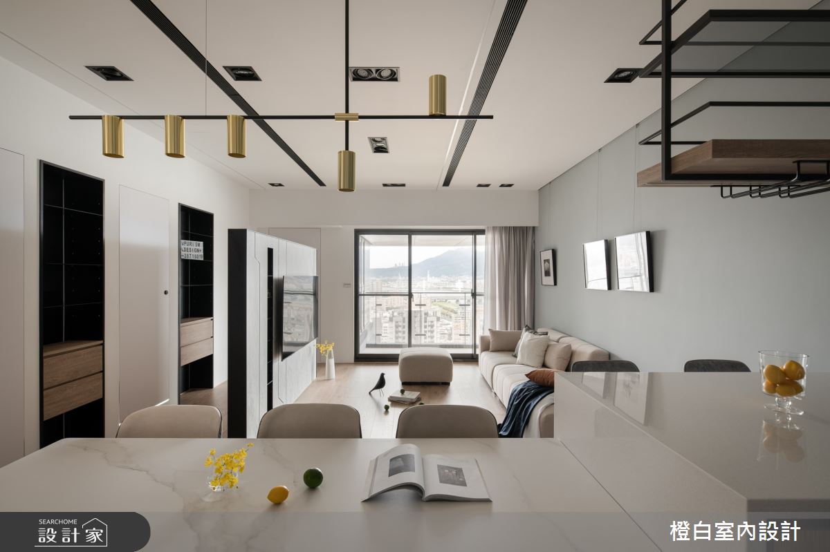32坪新成屋(5年以下)＿混搭風客廳餐廳中島案例圖片＿橙白室內裝修設計工程有限公司＿橙白_98觀瀾之23