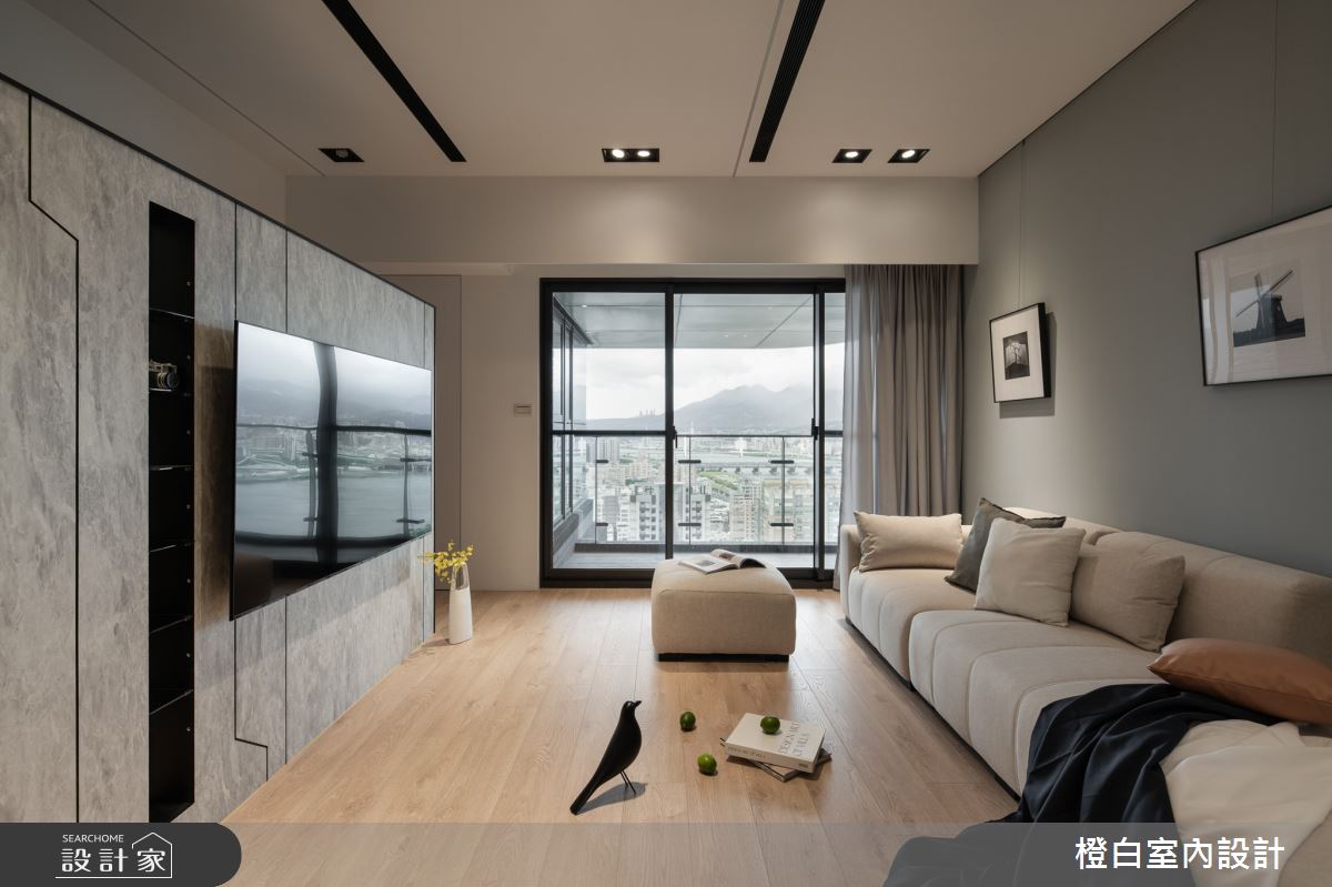 32坪新成屋(5年以下)＿混搭風客廳案例圖片＿橙白室內裝修設計工程有限公司＿橙白_98觀瀾之30