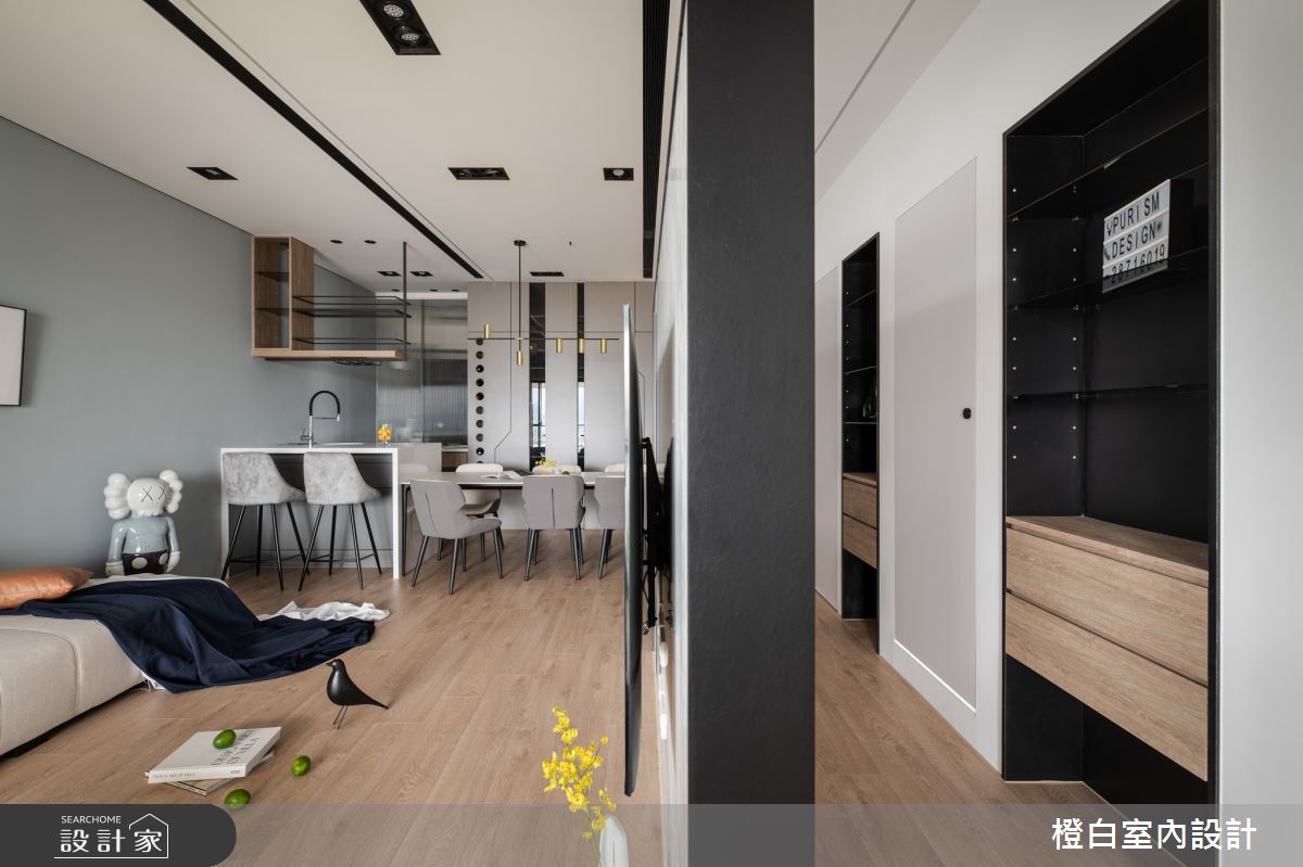 32坪新成屋(5年以下)＿混搭風客廳餐廳走廊中島案例圖片＿橙白室內裝修設計工程有限公司＿橙白_98觀瀾之33