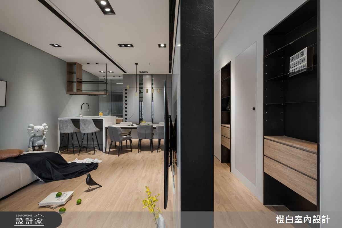 32坪新成屋(5年以下)＿混搭風客廳餐廳走廊中島案例圖片＿橙白室內裝修設計工程有限公司＿橙白_98觀瀾之34