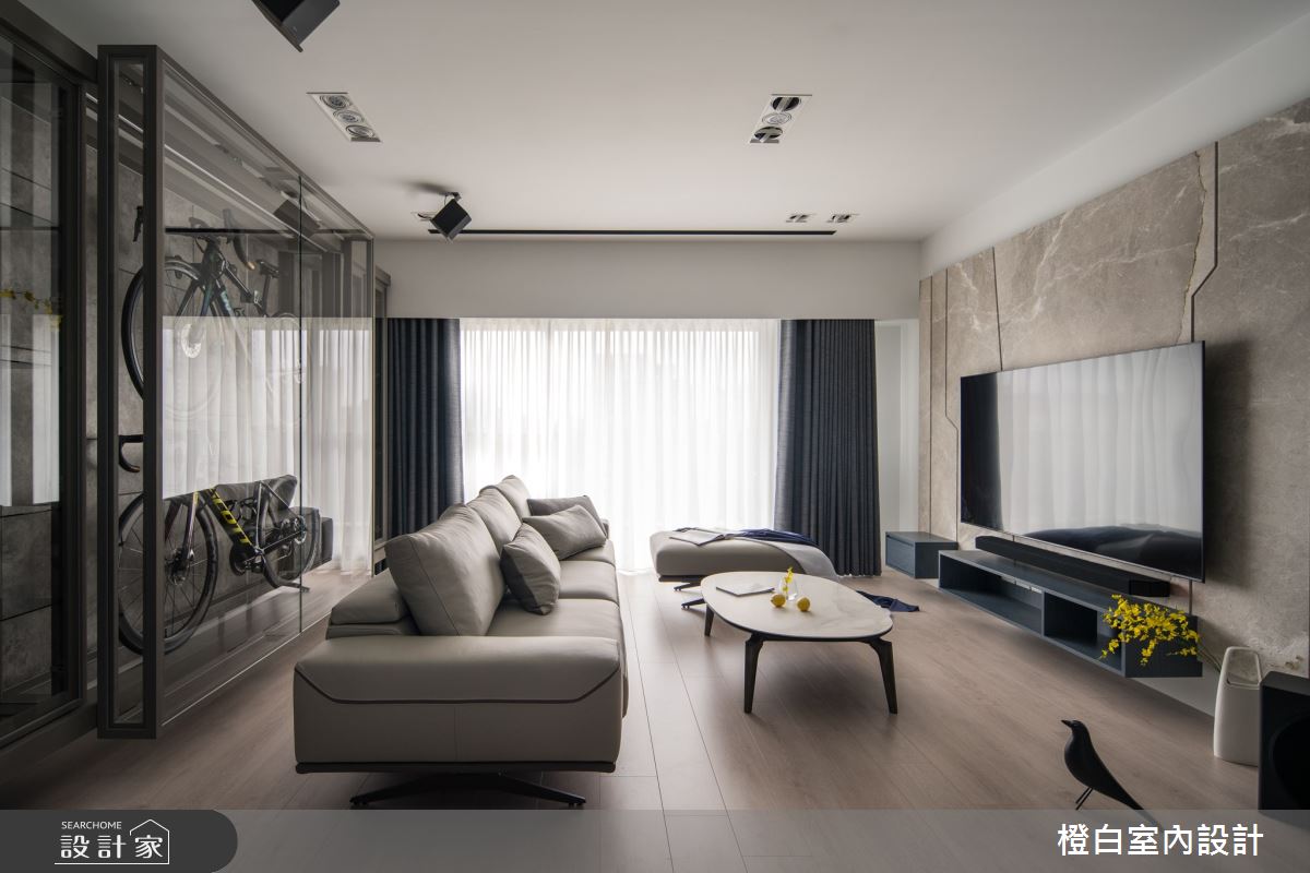 38坪中古屋(5~15年)＿現代風客廳案例圖片＿橙白室內裝修設計工程有限公司＿橙白_99新莊新富邑之17