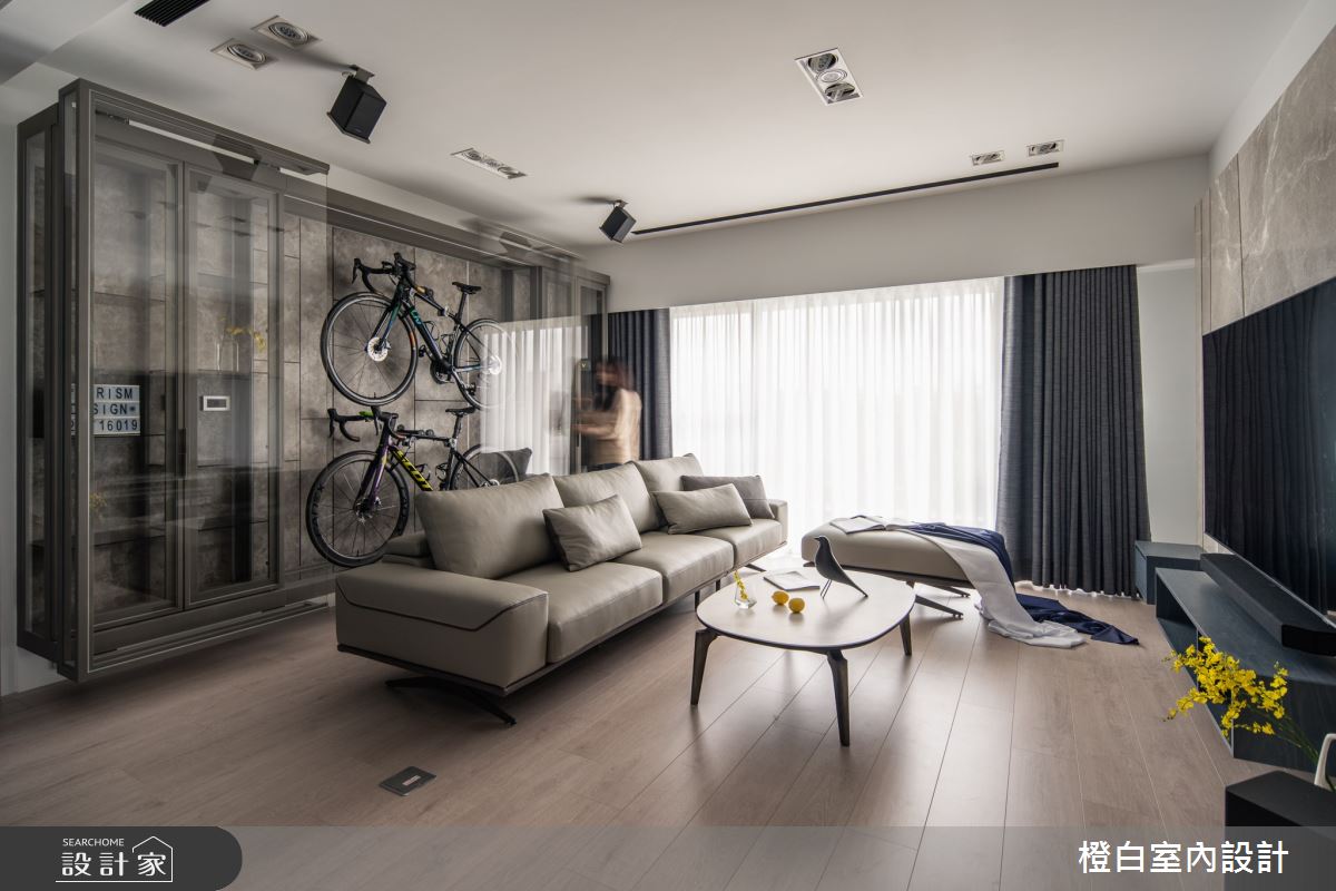 38坪中古屋(5~15年)＿現代風客廳案例圖片＿橙白室內裝修設計工程有限公司＿橙白_99新莊新富邑之24