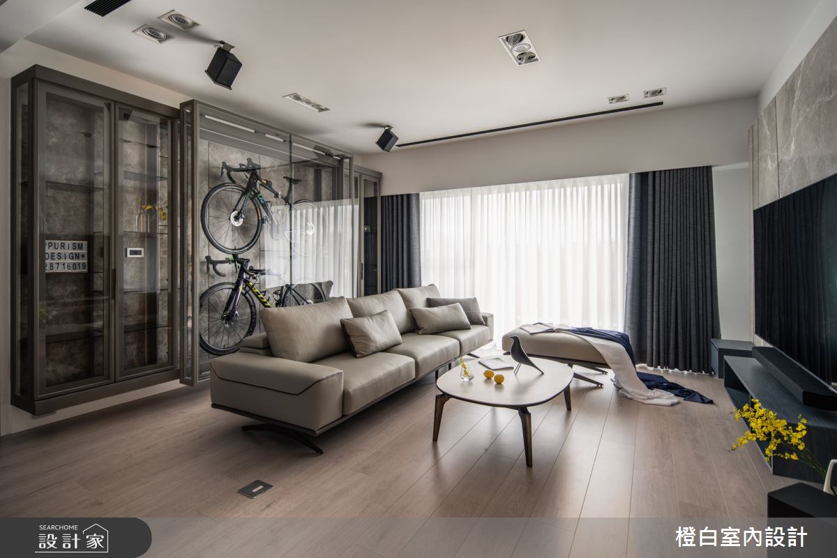 38坪中古屋(5~15年)＿現代風客廳案例圖片＿橙白室內裝修設計工程有限公司＿橙白_99新莊新富邑之25
