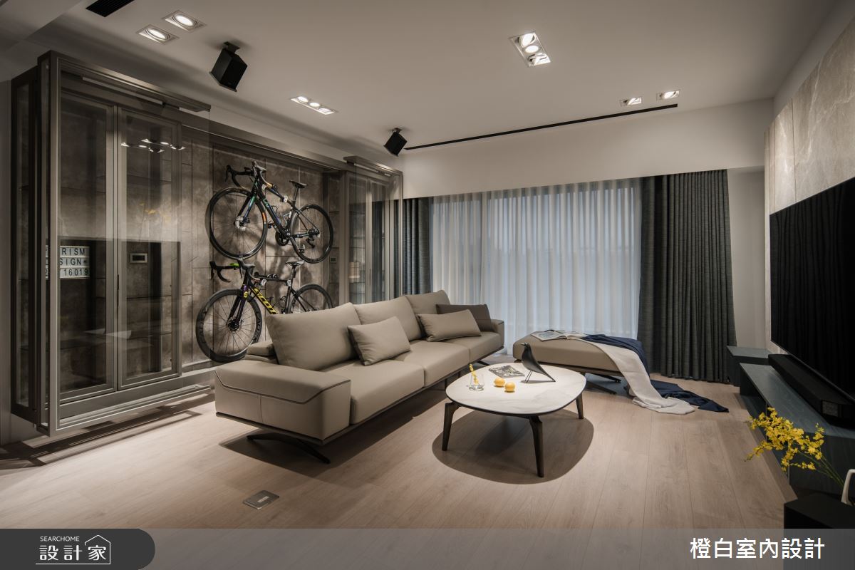 38坪中古屋(5~15年)＿現代風客廳案例圖片＿橙白室內裝修設計工程有限公司＿橙白_99新莊新富邑之27