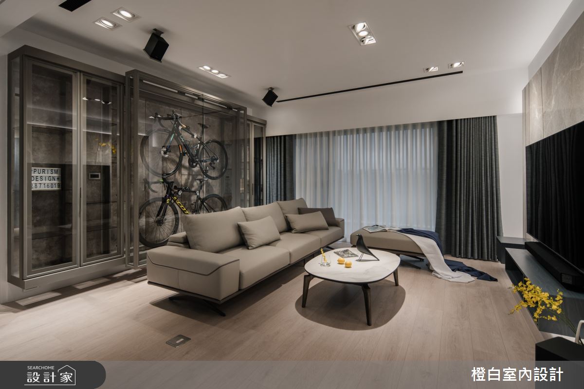 38坪中古屋(5~15年)＿現代風客廳案例圖片＿橙白室內裝修設計工程有限公司＿橙白_99新莊新富邑之28