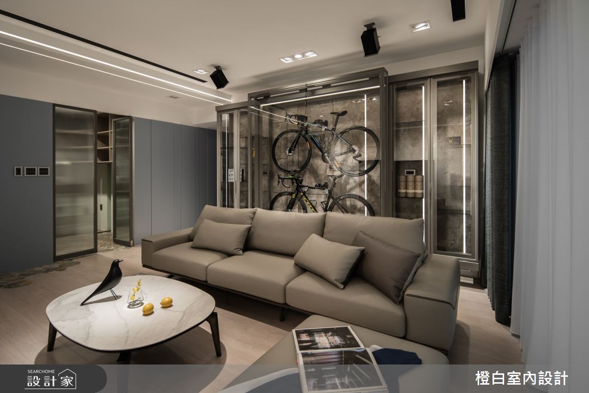 38坪中古屋(5~15年)＿現代風客廳案例圖片＿橙白室內裝修設計工程有限公司＿橙白_99新莊新富邑之32