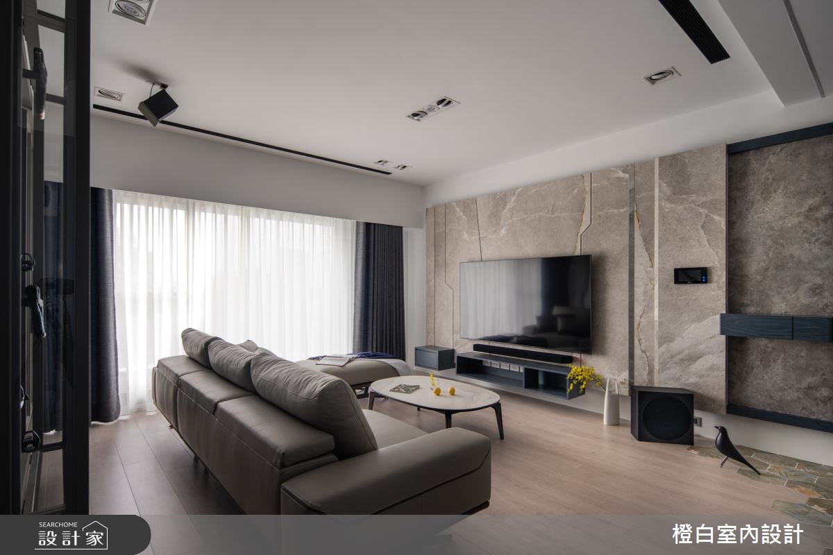 38坪中古屋(5~15年)＿現代風客廳案例圖片＿橙白室內裝修設計工程有限公司＿橙白_99新莊新富邑之33