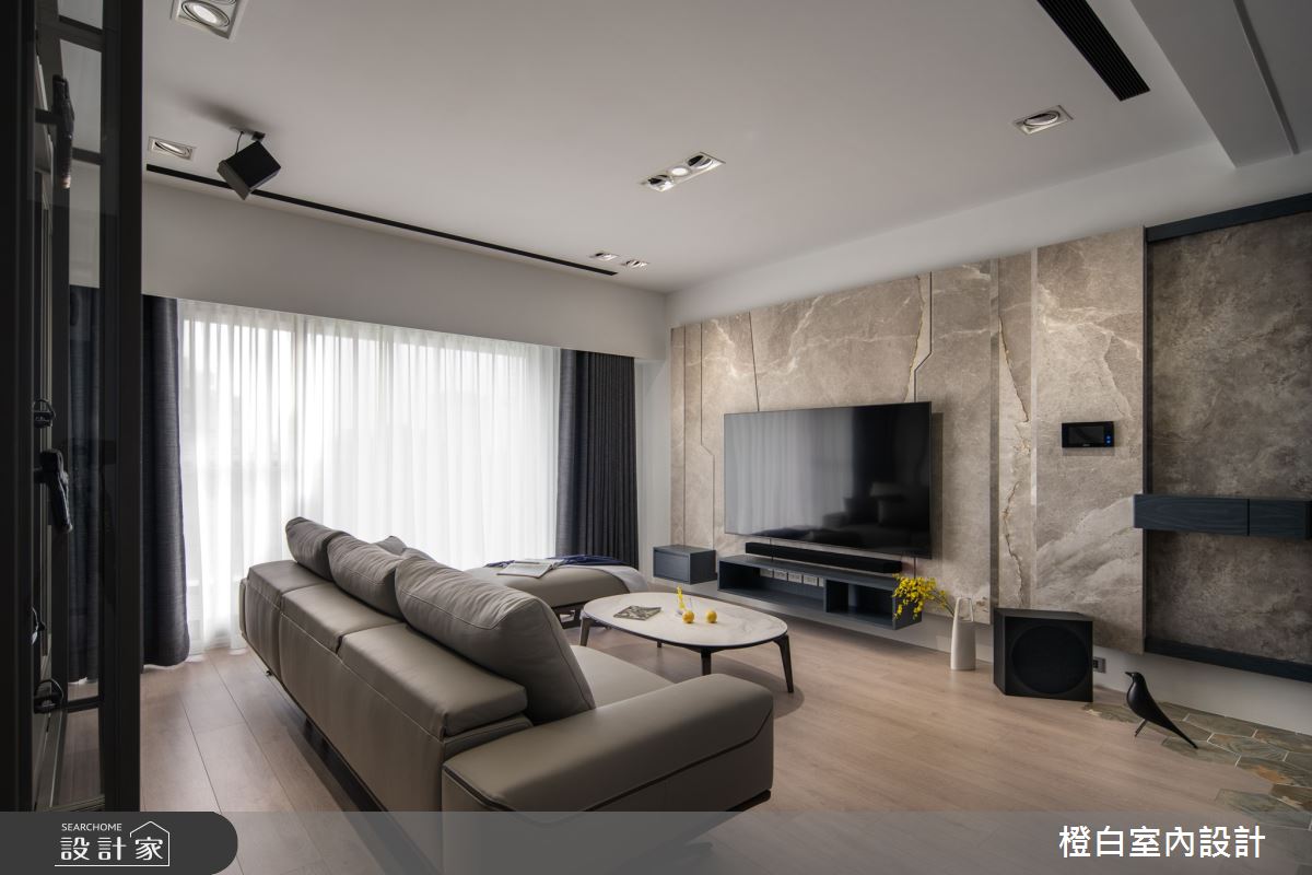 38坪中古屋(5~15年)＿現代風客廳案例圖片＿橙白室內裝修設計工程有限公司＿橙白_99新莊新富邑之34