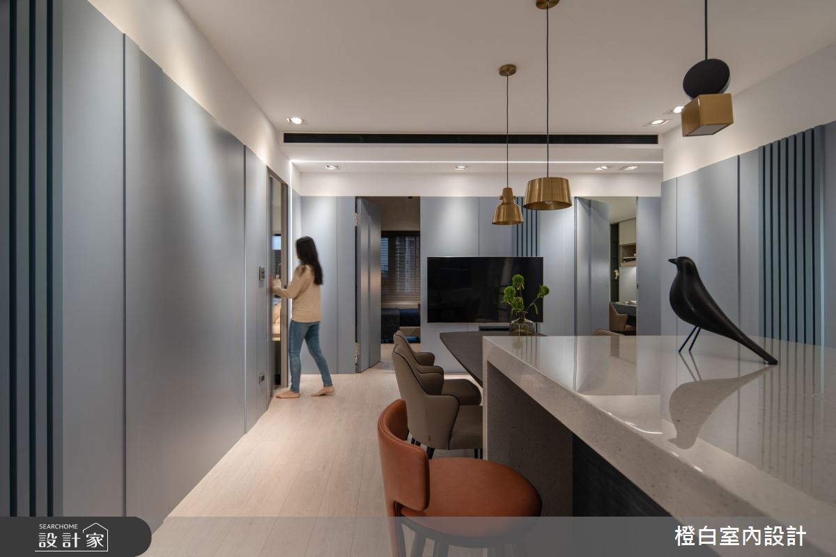 38坪中古屋(5~15年)＿現代風餐廳中島案例圖片＿橙白室內裝修設計工程有限公司＿橙白_99新莊新富邑之47