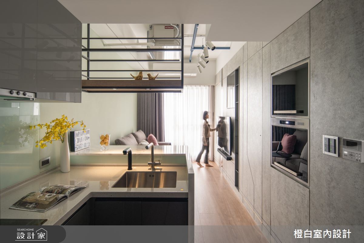 13坪新成屋(5年以下)＿混搭風餐廳廚房吧檯中島案例圖片＿橙白室內裝修設計工程有限公司＿橙白_100三發嵐海之3