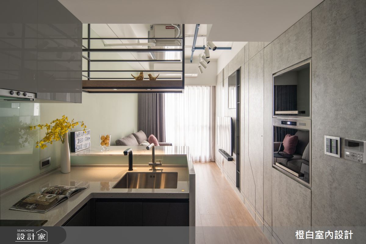 13坪新成屋(5年以下)＿混搭風餐廳廚房吧檯中島案例圖片＿橙白室內裝修設計工程有限公司＿橙白_100三發嵐海之4