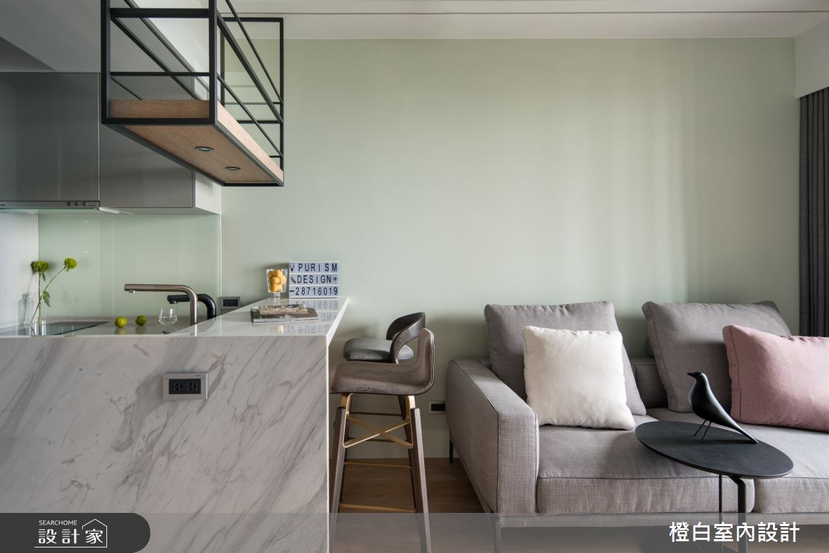 13坪新成屋(5年以下)＿混搭風客廳餐廳吧檯中島案例圖片＿橙白室內裝修設計工程有限公司＿橙白_100三發嵐海之5