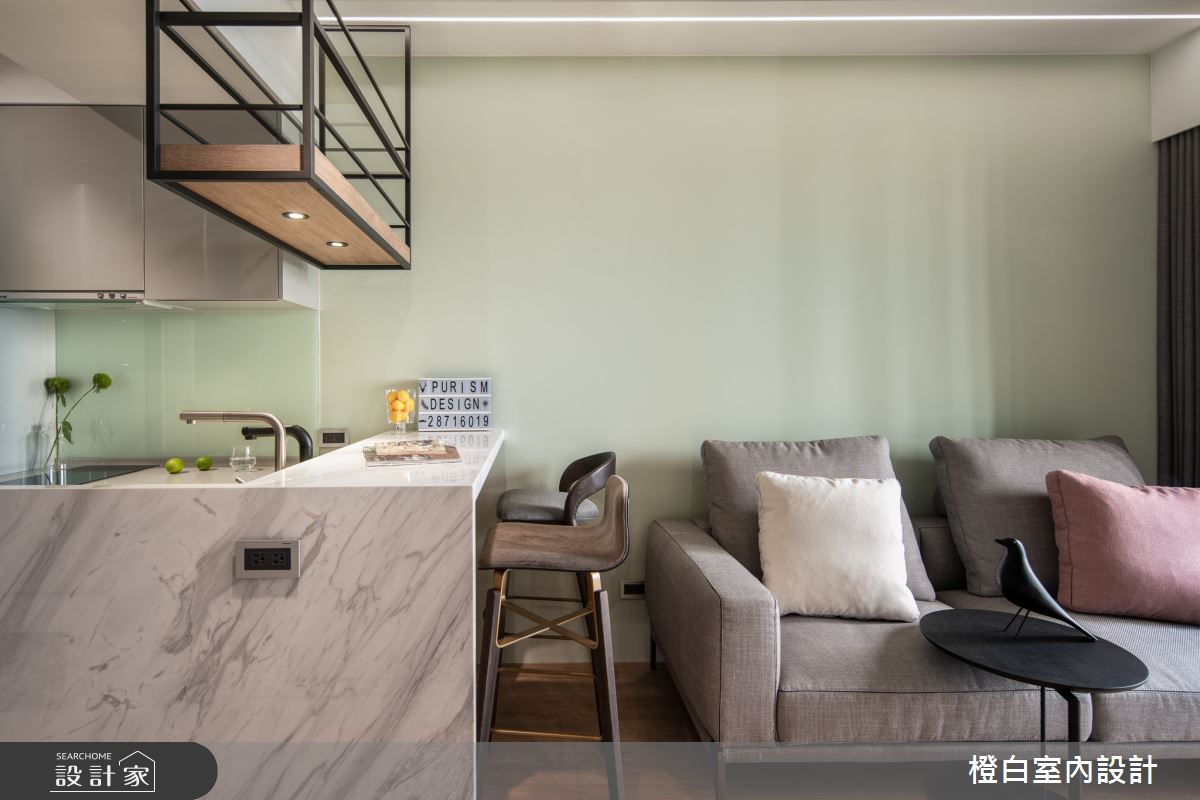 13坪新成屋(5年以下)＿混搭風客廳餐廳吧檯中島案例圖片＿橙白室內裝修設計工程有限公司＿橙白_100三發嵐海之6