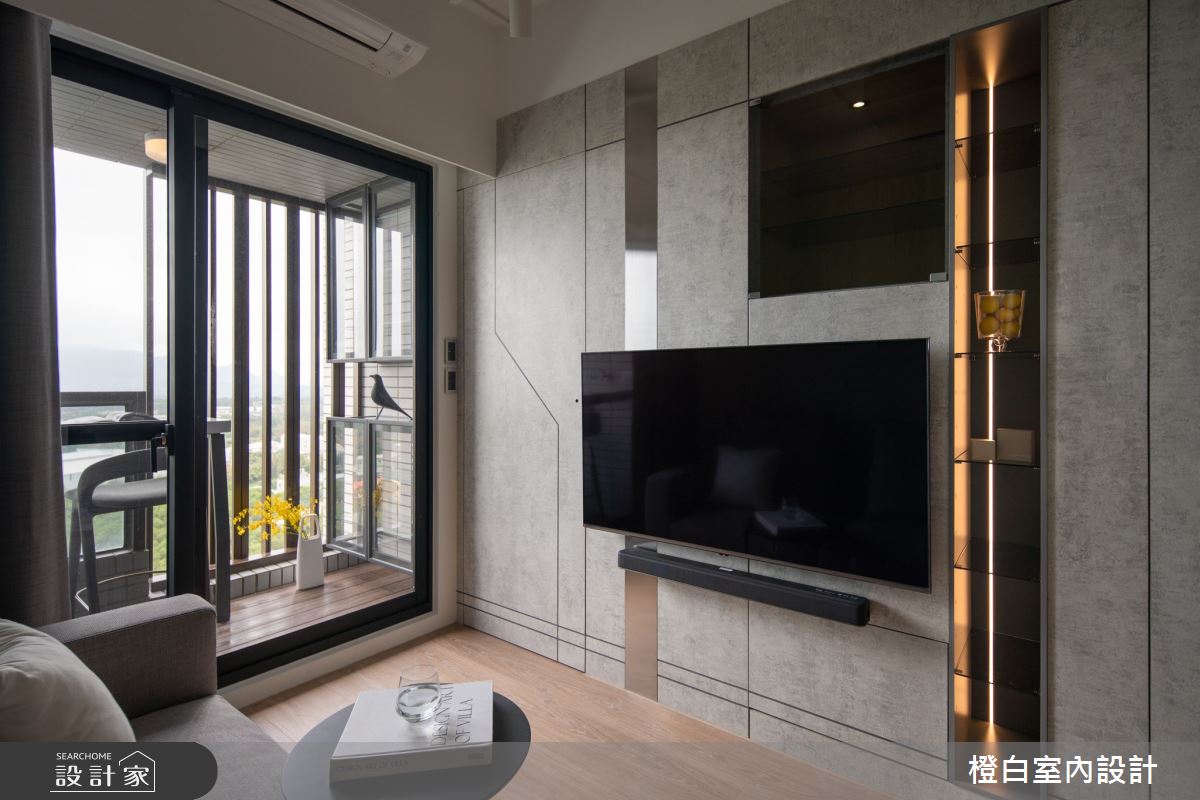 13坪新成屋(5年以下)＿混搭風客廳案例圖片＿橙白室內裝修設計工程有限公司＿橙白_100三發嵐海之9