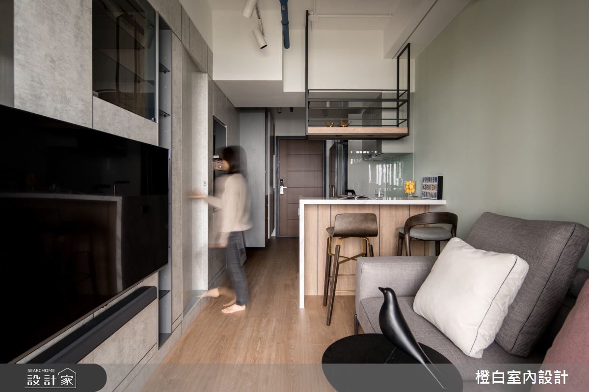 13坪新成屋(5年以下)＿混搭風客廳餐廳吧檯中島案例圖片＿橙白室內裝修設計工程有限公司＿橙白_100三發嵐海之13