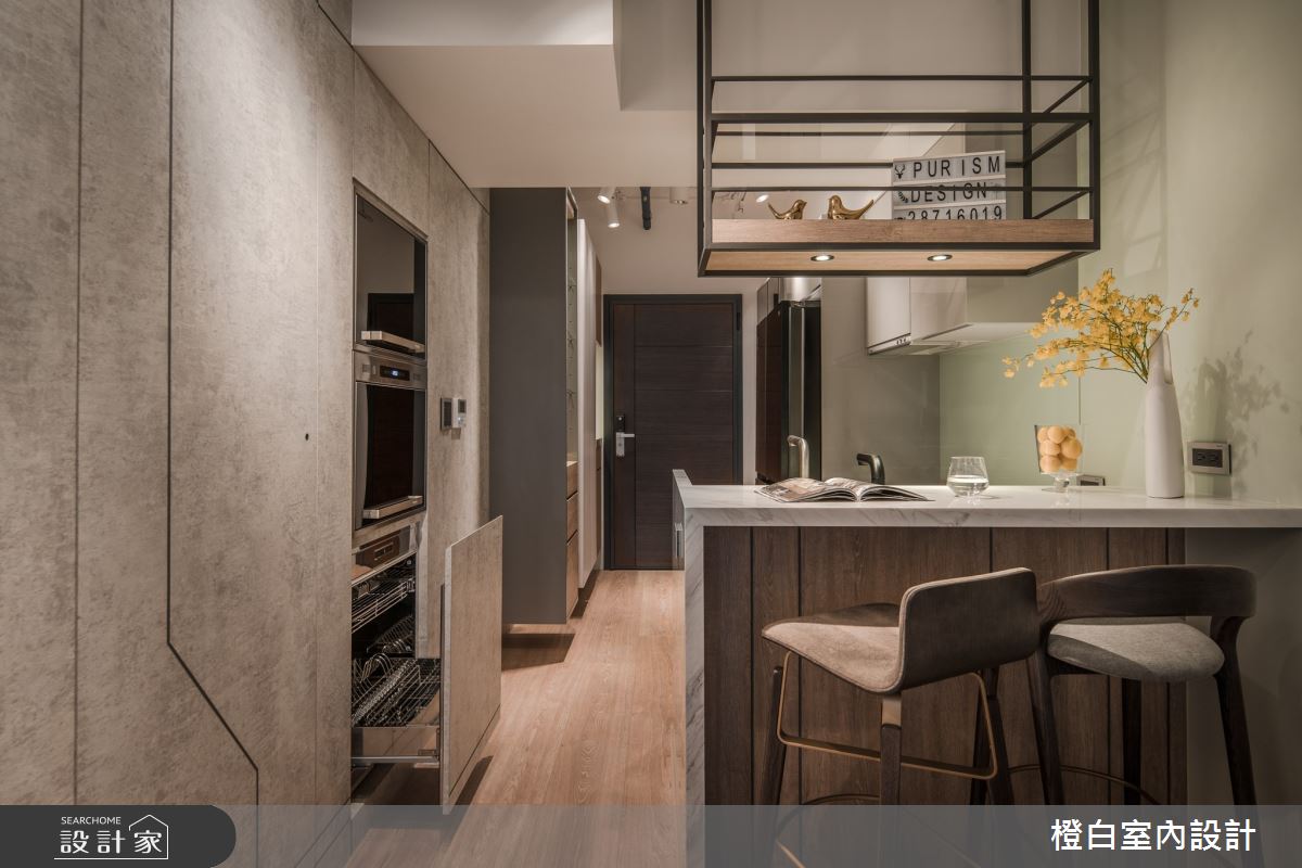 13坪新成屋(5年以下)＿混搭風餐廳吧檯中島案例圖片＿橙白室內裝修設計工程有限公司＿橙白_100三發嵐海之17