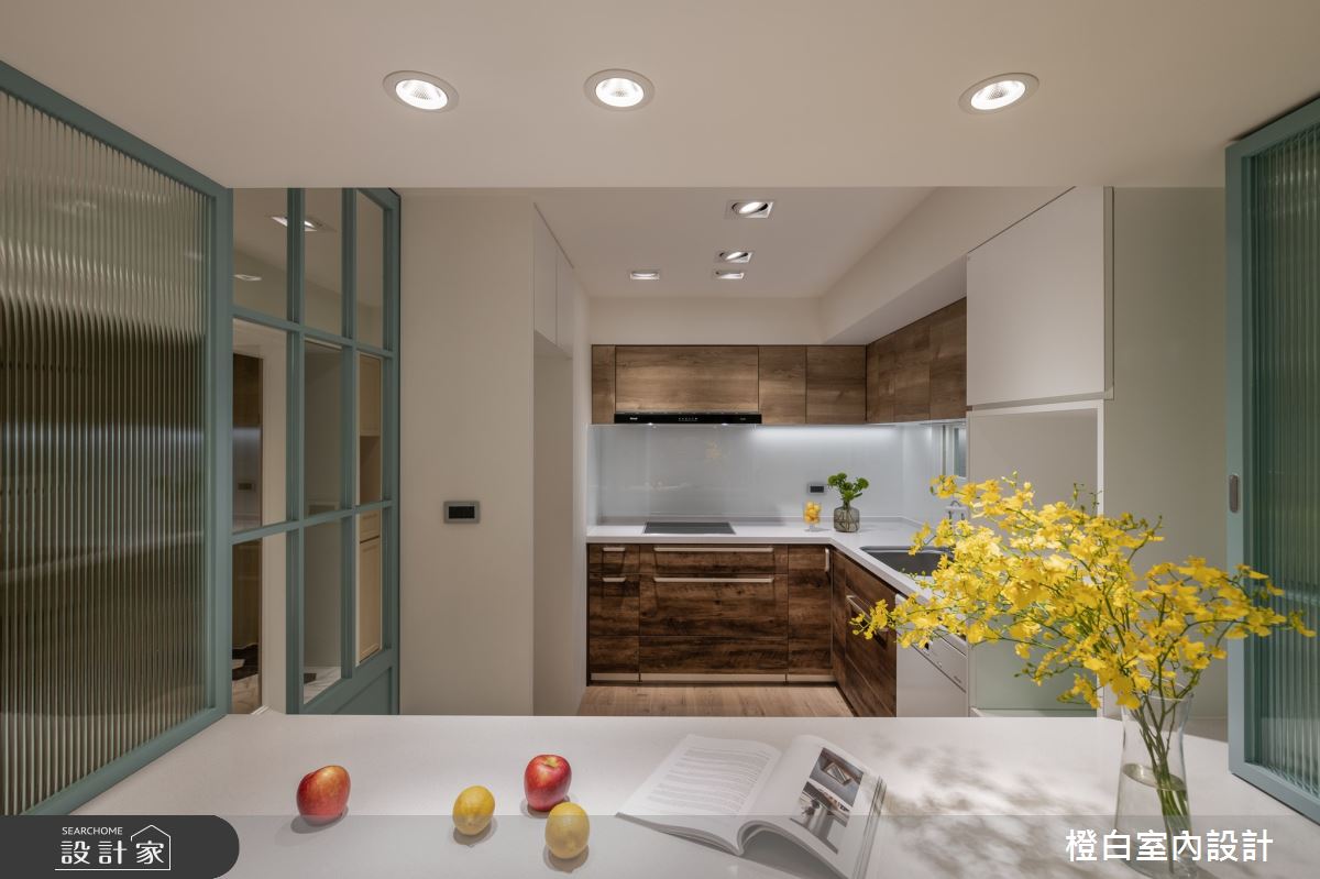 26坪老屋(16~30年)＿鄉村風廚房中島案例圖片＿橙白室內裝修設計工程有限公司＿橙白_101名仕園之10