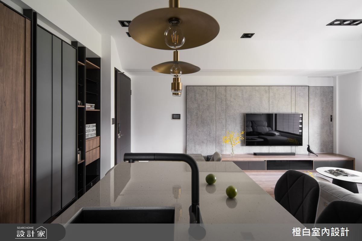 19坪新成屋(5年以下)＿混搭風客廳餐廳中島案例圖片＿橙白室內裝修設計工程有限公司＿橙白_102樂沐之1