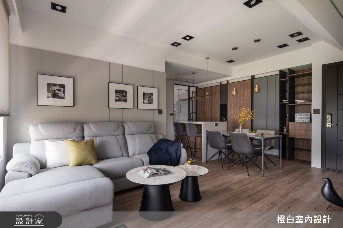 19坪新成屋(5年以下)＿混搭風客廳餐廳中島案例圖片＿橙白室內裝修設計工程有限公司＿橙白_102樂沐之5