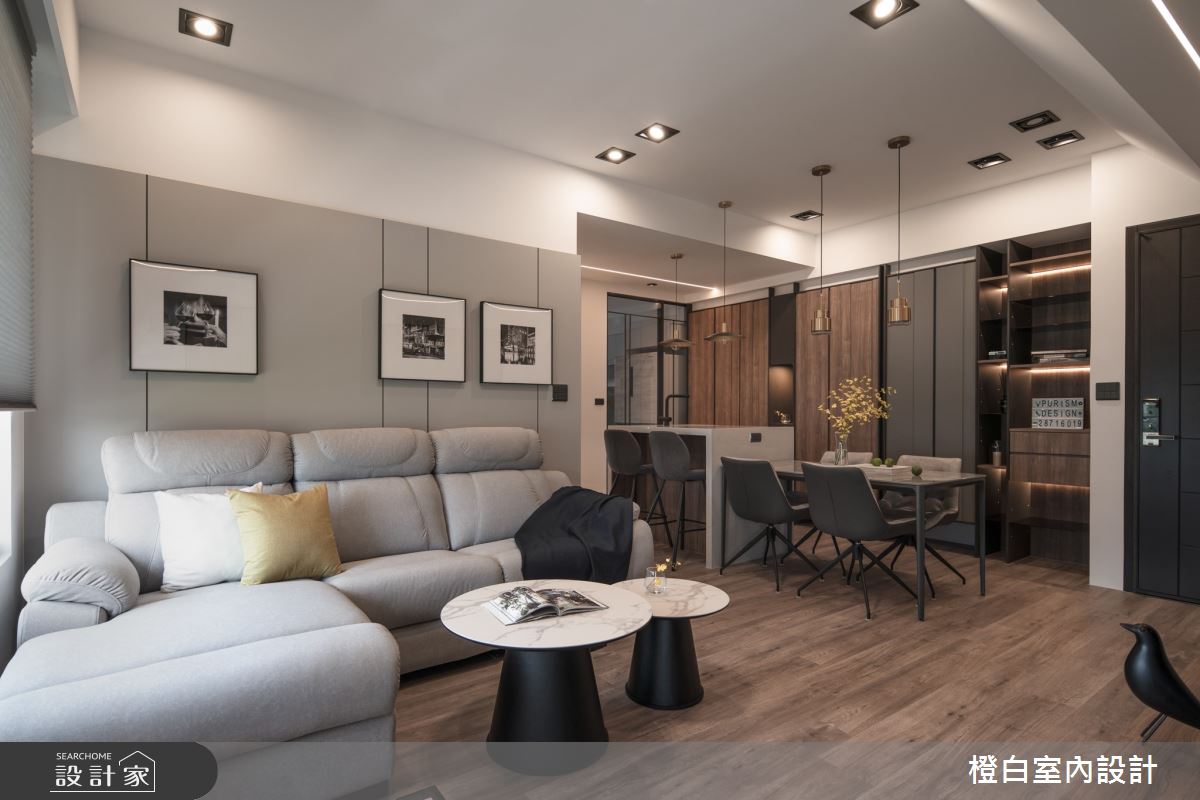 19坪新成屋(5年以下)＿混搭風客廳餐廳中島案例圖片＿橙白室內裝修設計工程有限公司＿橙白_102樂沐之6
