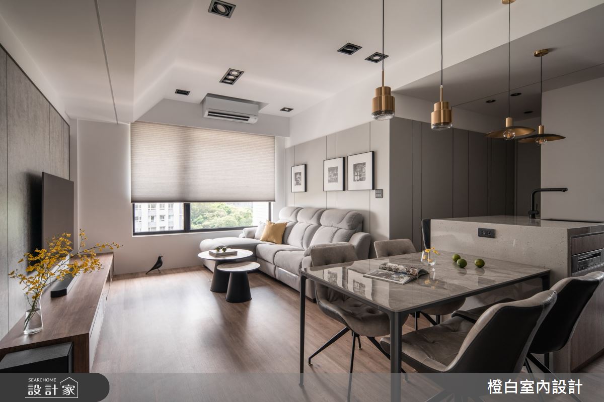 19坪新成屋(5年以下)＿混搭風客廳餐廳中島案例圖片＿橙白室內裝修設計工程有限公司＿橙白_102樂沐之9