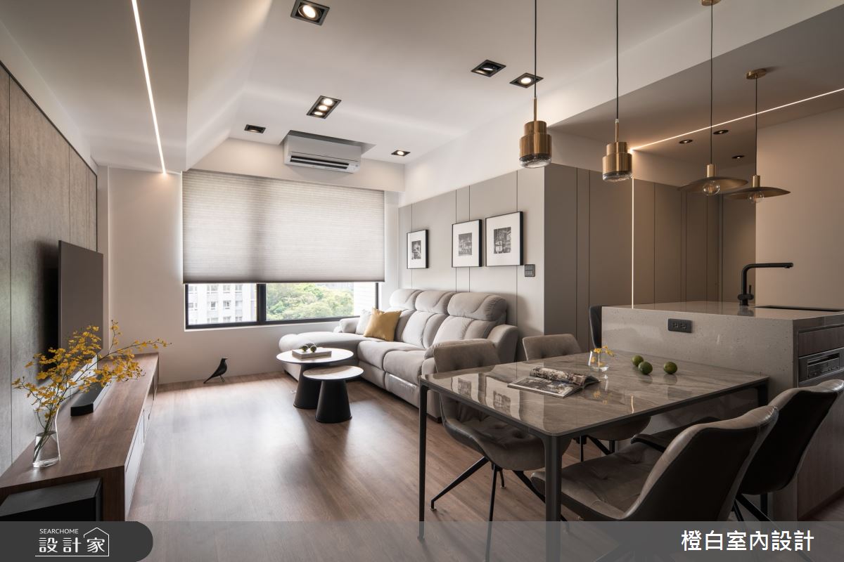 19坪新成屋(5年以下)＿混搭風客廳餐廳中島案例圖片＿橙白室內裝修設計工程有限公司＿橙白_102樂沐之10
