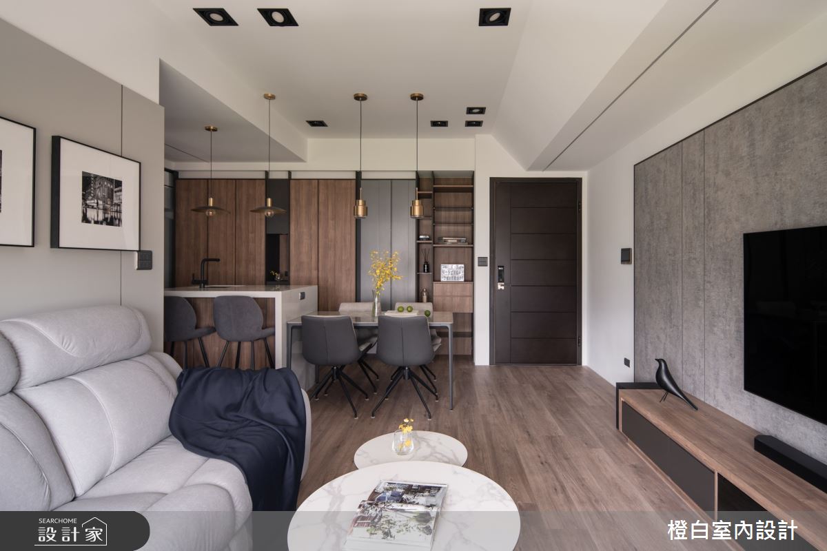 19坪新成屋(5年以下)＿混搭風客廳餐廳中島案例圖片＿橙白室內裝修設計工程有限公司＿橙白_102樂沐之17