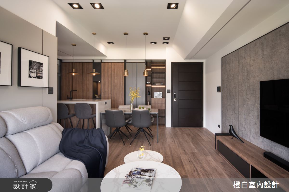 19坪新成屋(5年以下)＿混搭風客廳餐廳中島案例圖片＿橙白室內裝修設計工程有限公司＿橙白_102樂沐之19
