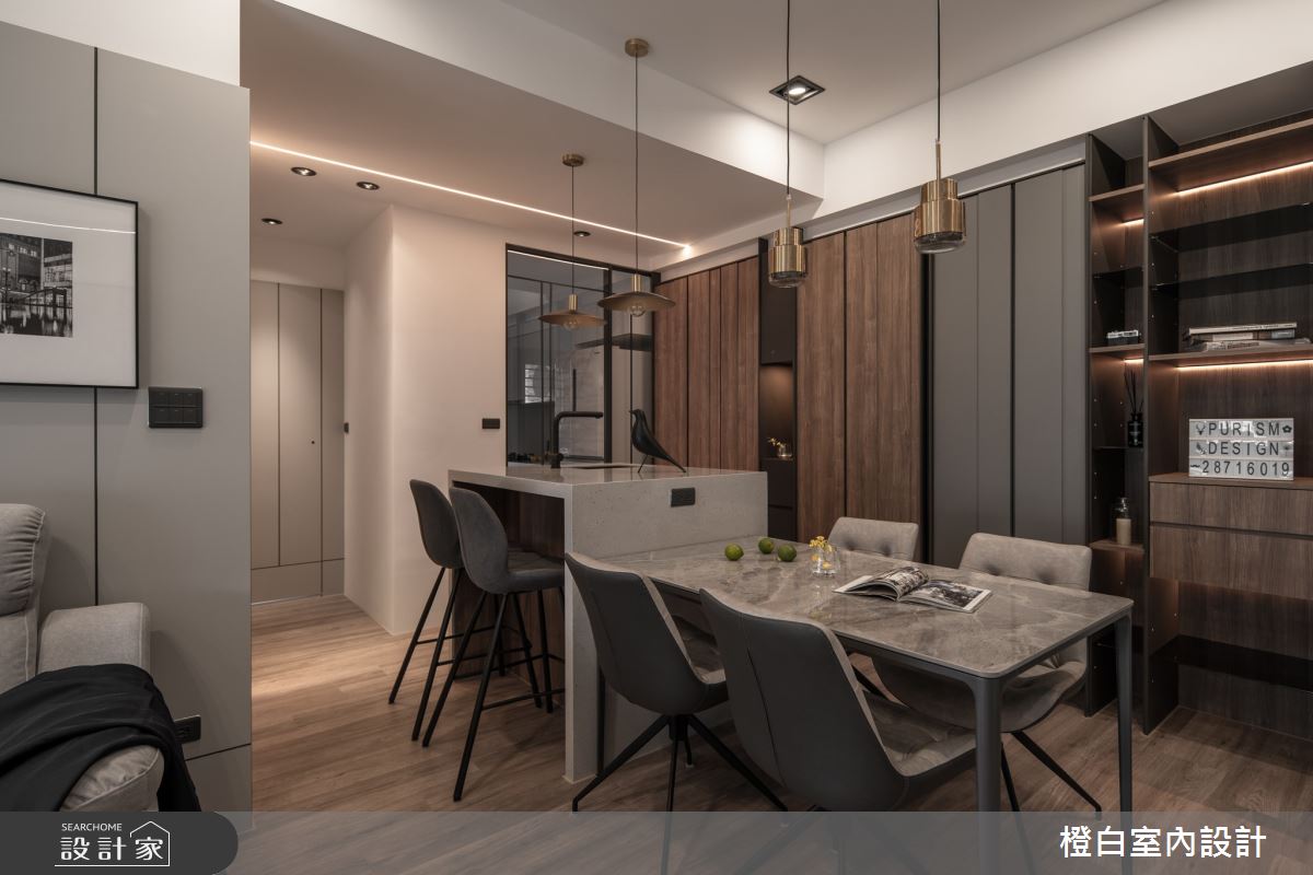 19坪新成屋(5年以下)＿混搭風餐廳中島案例圖片＿橙白室內裝修設計工程有限公司＿橙白_102樂沐之21