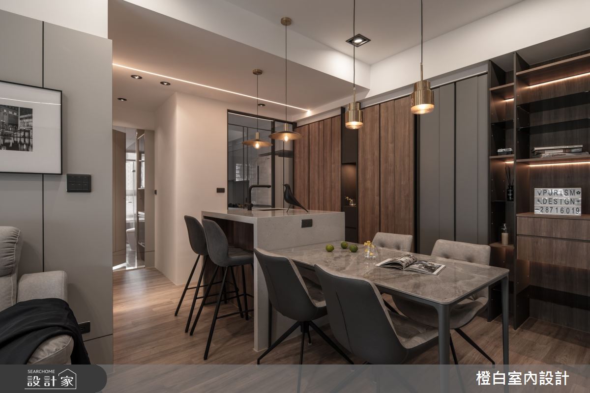 19坪新成屋(5年以下)＿混搭風餐廳中島案例圖片＿橙白室內裝修設計工程有限公司＿橙白_102樂沐之22