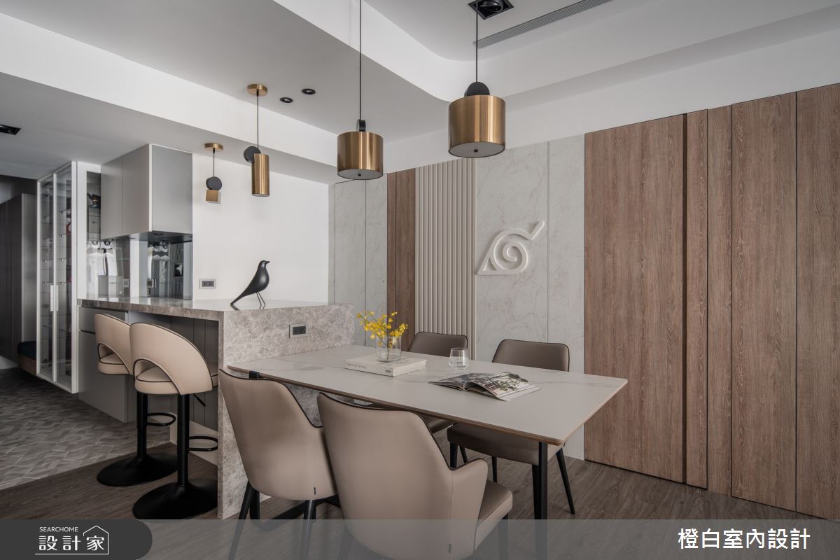 30坪新成屋(5年以下)＿現代風玄關餐廳吧檯案例圖片＿橙白室內裝修設計工程有限公司＿橙白_103那山階之12