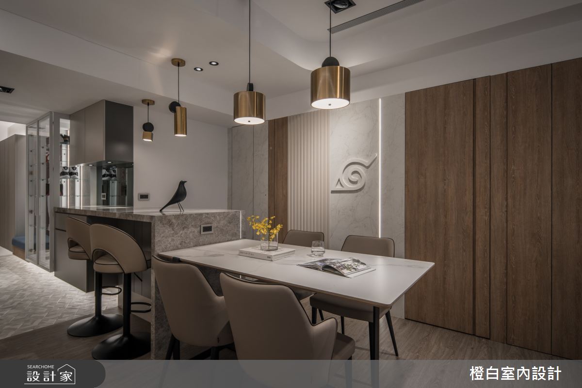 30坪新成屋(5年以下)＿現代風玄關餐廳吧檯案例圖片＿橙白室內裝修設計工程有限公司＿橙白_103那山階之13