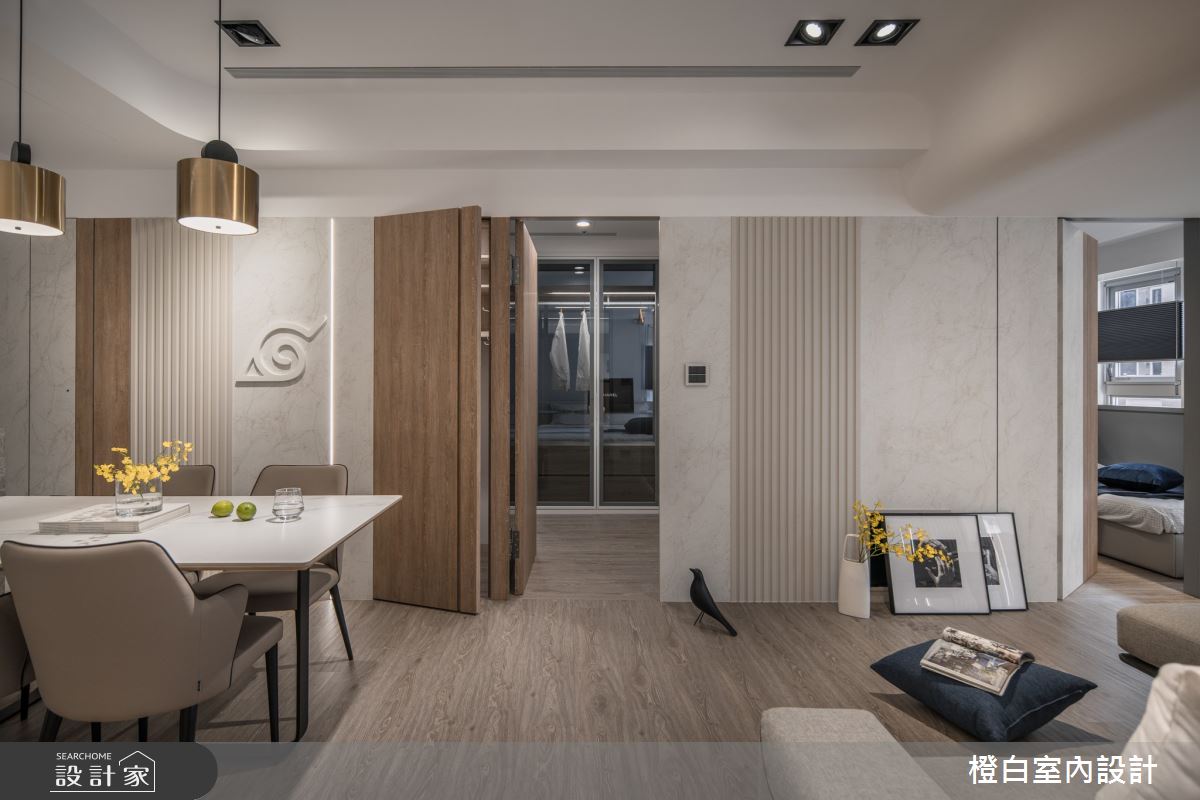 30坪新成屋(5年以下)＿現代風客廳餐廳更衣間案例圖片＿橙白室內裝修設計工程有限公司＿橙白_103那山階之18