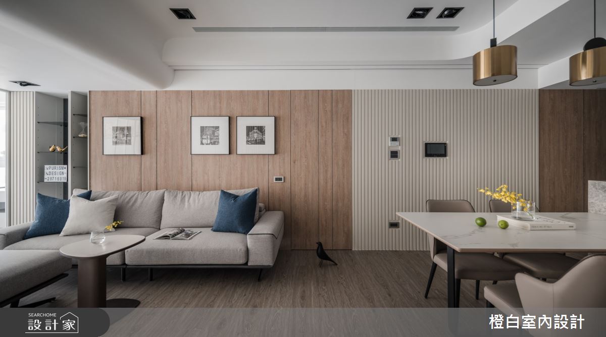 30坪新成屋(5年以下)＿現代風客廳餐廳案例圖片＿橙白室內裝修設計工程有限公司＿橙白_103那山階之19