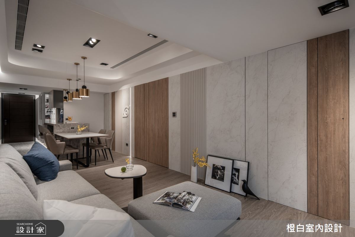 30坪新成屋(5年以下)＿現代風客廳餐廳案例圖片＿橙白室內裝修設計工程有限公司＿橙白_103那山階之26