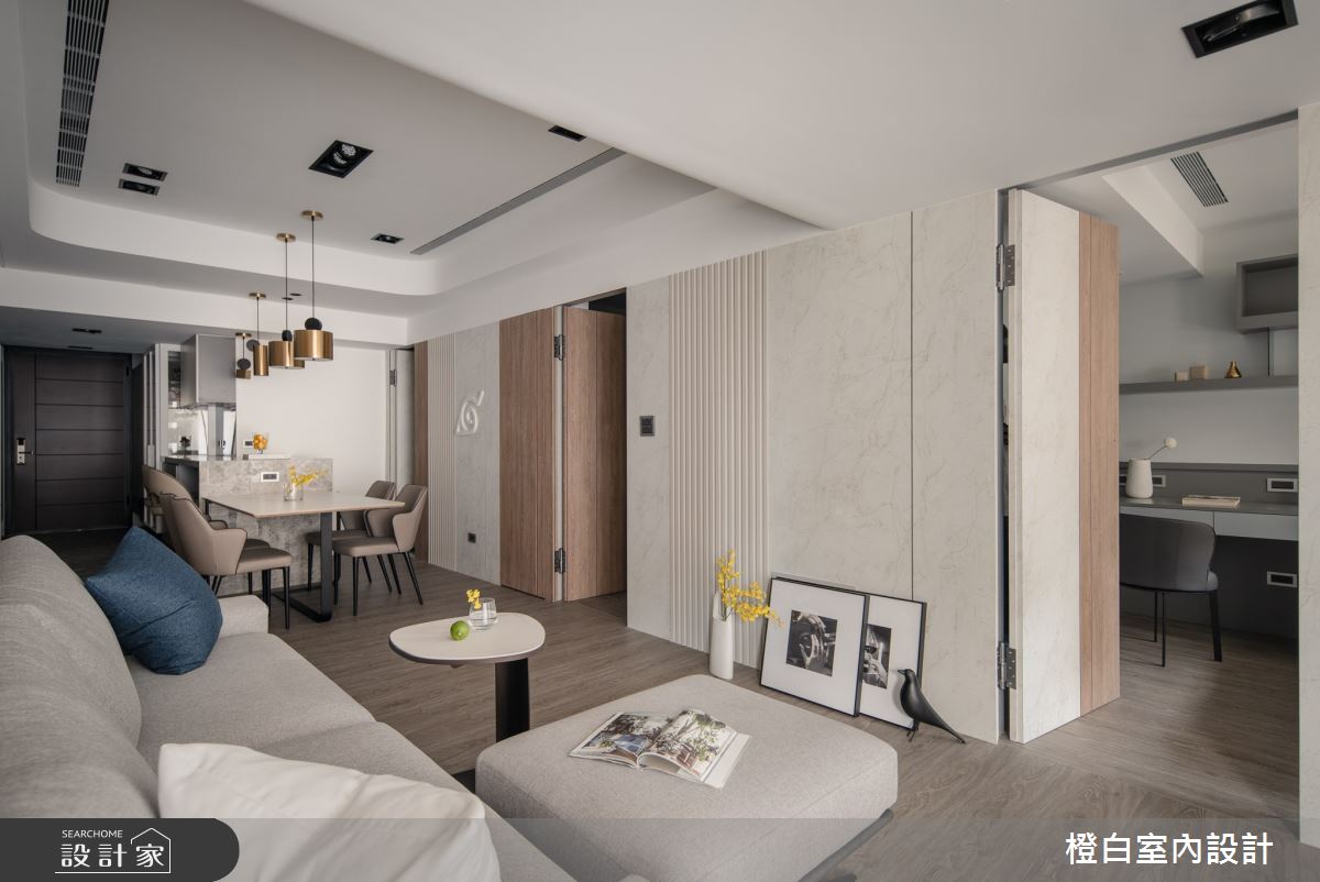 30坪新成屋(5年以下)＿現代風客廳餐廳案例圖片＿橙白室內裝修設計工程有限公司＿橙白_103那山階之27