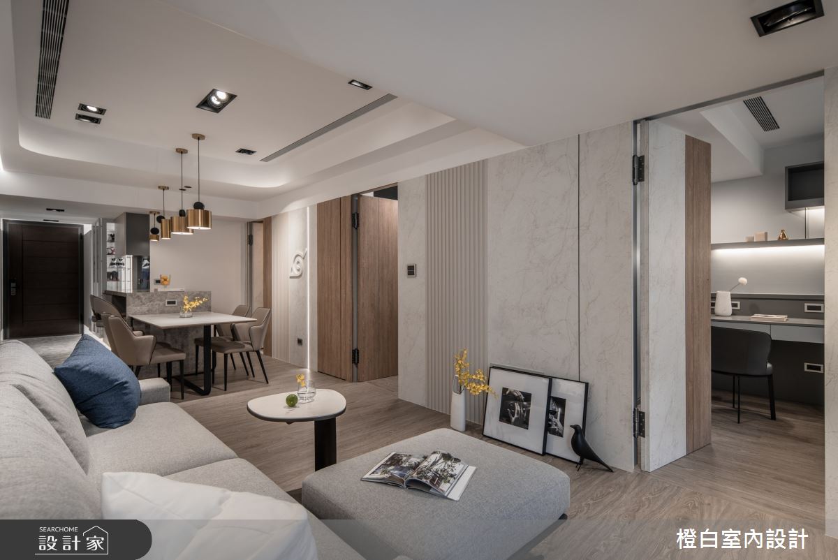 30坪新成屋(5年以下)＿現代風客廳餐廳案例圖片＿橙白室內裝修設計工程有限公司＿橙白_103那山階之28
