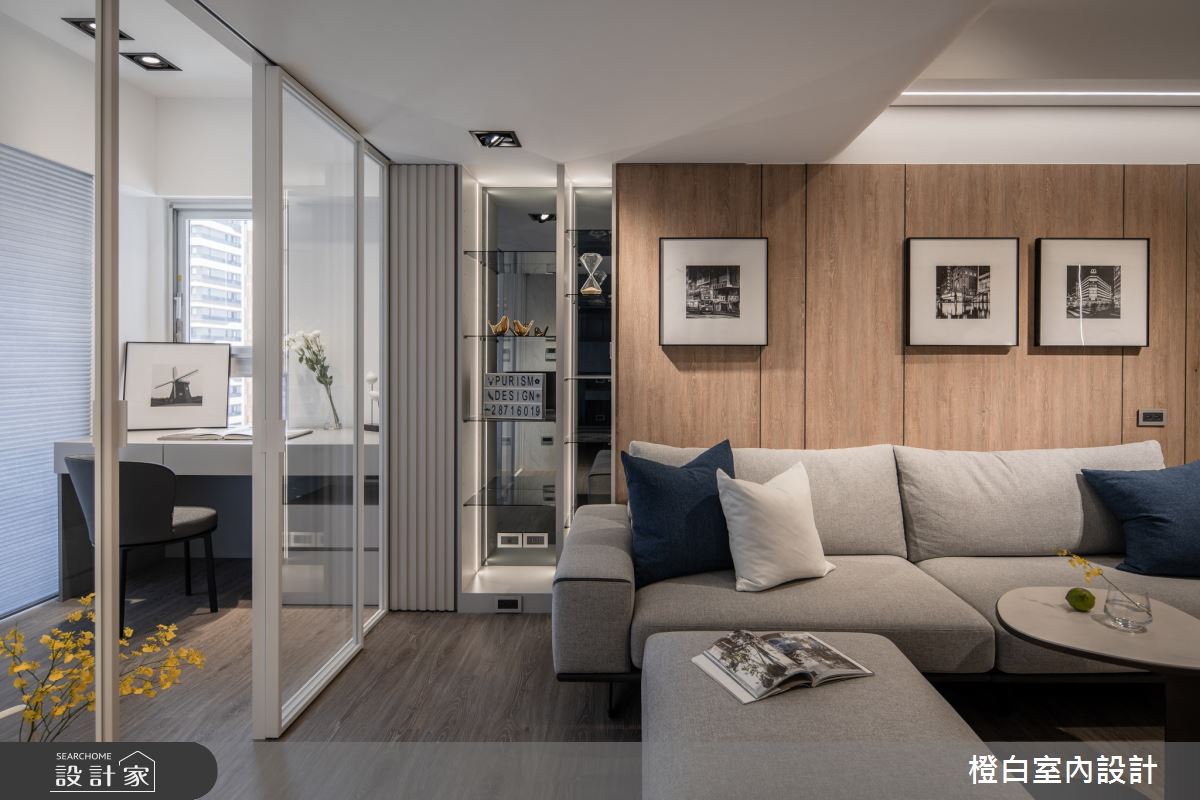 30坪新成屋(5年以下)＿現代風客廳書房案例圖片＿橙白室內裝修設計工程有限公司＿橙白_103那山階之31