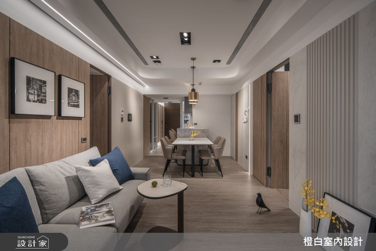 30坪新成屋(5年以下)＿現代風客廳餐廳案例圖片＿橙白室內裝修設計工程有限公司＿橙白_103那山階之34