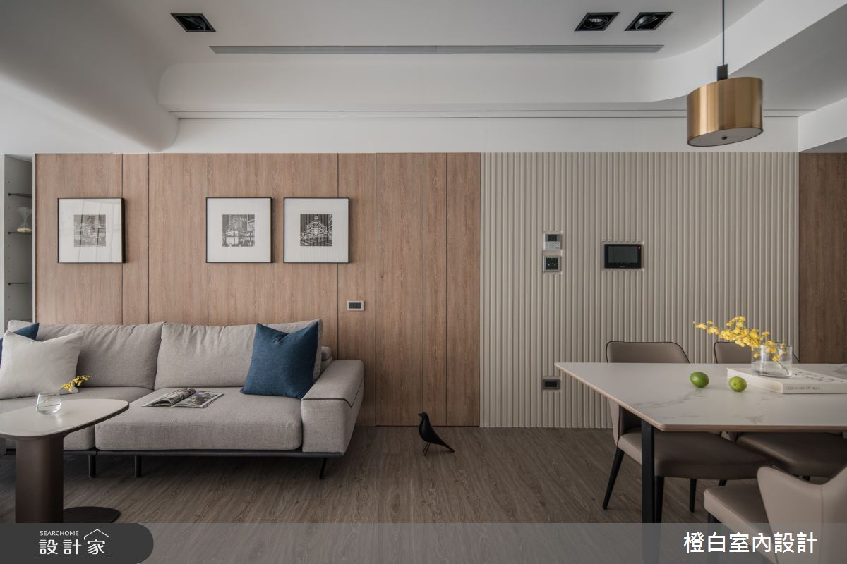 30坪新成屋(5年以下)＿現代風客廳餐廳案例圖片＿橙白室內裝修設計工程有限公司＿橙白_103那山階之35